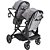 Carrinho de Bebê Para 2 Crianças + 2 Bebê Conforto Pair Melange Cinza - Kiddo - Imagem 12