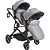 Carrinho Para Gêmeos + 2 Bebe Conforto + 2 Base Isofix Pair Melange Cinza - Kiddo - Imagem 5