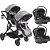 Carrinho Para Gêmeos + 2 Bebe Conforto + 2 Base Isofix Pair Melange Cinza - Kiddo - Imagem 16