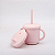 Copo de Silicone Infantil 2 em 1 com Alça Rosa 270ml - Petit Piá - Imagem 1