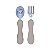 Jogo de Colher e Garfo Anatômico Cinza com Case - Marcus & Marcus - Imagem 1