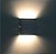 Arandela 2 Fachos Slim Luminária Externa Interna Muro Parede Alumínio Preto - Imagem 3