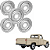 JOGO DE RODA ORIGINAL PICK-UP JEEP F75 FORD / WILLYS 16X4,5 (5un) - Imagem 1