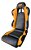 Banco Concha Reclinavel Para Jeep Willys / Ford CJ5 Preto e Laranja - Imagem 2