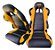 Banco Concha Reclinavel Para Jeep Willys / Ford CJ5 Preto e Laranja - Imagem 1