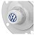 KIT CALOTA TIPO VIAGEM CENTRO RODA FUSCA 5 FUROS 1200 1300 1300L 1500 1600 57 A 96 AÇO CROMADO COM EMBLEMA VW - Imagem 2