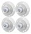 KIT CALOTA TIPO VIAGEM CENTRO RODA FUSCA 5 FUROS 1200 1300 1300L 1500 1600 57 A 96 AÇO CROMADO COM EMBLEMA VW - Imagem 1