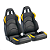 BANCO RALLYE DESIGN STRADALE EM COURVIN PRETO COM AMARELO - Imagem 1