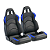 BANCO RALLYE DESIGN STRADALE EM COURVIN PRETO COM AZUL - Imagem 1