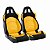 BANCO RALLYE DESIGN STRADALE EM COURVIN PRETO COM PRETO E AMARELO - Imagem 1