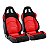 BANCO RALLYE DESIGN STRADALE EM COURVIN PRETO COM PRETO E VERMELHO - Imagem 1