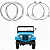 ARO INTERNO E EXERNO DO FAROL JEEP WILLYS / FORD CJ5 - Imagem 1