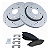 Kit Disco de Freio Perfurado Frisado Revestido Zinco TRQ Jeep Wrangler Cherokee 4x4 - Imagem 2