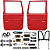 Kit Porta Dianteira Direita e Esquerda Em Fibra Toyota Bandeirante (1985 a 2001) Completo - Vermelho - Imagem 1