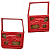 Kit Porta Dianteira Direita e Esquerda Em Fibra Toyota Bandeirante (1985 a 2001) Completo - Vermelho - Imagem 4