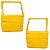 Kit Porta Dianteira Direita e Esquerda Em Fibra Toyota Bandeirante (1985 a 2001) Completo - Amarelo - Imagem 3