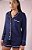 Pijama Lorena Americano Botões Blusa Longa e Short Azul Marinho - Imagem 8