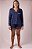 Pijama Lorena Americano Botões Blusa Longa e Short Azul Marinho - Imagem 2