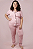 Pijama Renata Americano Botões Blusa Curta e Calça Rosa Claro - Imagem 1