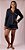 Pijama Lorena Americano Botões Blusa Longa e Short Preto - Imagem 2