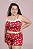 Pijama Carol Cropped com Renda e Short Estampa Coração - Imagem 1