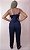Pijama Suelen Blusa Alça e Calça Azul Marinho - Imagem 3