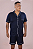 Pijama Masculino Vicente Americano Botões Blusa Curta e Short Azul Marinho - Imagem 1