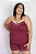 Pijama Maria Rosa Blusa Alça e Short Vinho - Imagem 1