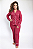 Pijama Polyanna Americano Botões Blusa Longa e Calça Vinho - Imagem 3