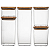Kit 5 Potes Hermético Tampa De Bambu Porta Alimentos Premium - Imagem 2