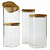 Kit 4 Potes Vidro Hermético 600-1900 Ml Com Tampa Bambu Bambu - Imagem 1