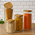 Kit 4 Potes Vidro Hermético 600-1900 Ml Com Tampa Bambu Bambu - Imagem 2
