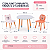 Conjunto Mesa Infantil com 2 Cadeiras Madeira MDF Resistente Ideal para Brincar Estudar e Desenhar - Imagem 6