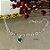 Pulseira com Pingente Coração Verde Prata 925 - 18cm - PPR381 - Imagem 1