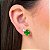 Brincos Trevo Verde Resinado Semijoias 18k - MB986 - Imagem 1