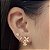 Brincos Flor Dupla Cravejadas Semijoias 18k - MB1079 - Imagem 2