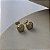 Brincos Quadrado Cravejado com Zircônias Semijoias 18k - M5B69 - Imagem 2
