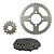 KIT TRANSMISSAO  CORRENTE (428H x 122) COROA (48 DENTES) PINHAO (14 DENTES) - Imagem 1