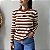 Blusa Listrada Manga Longa Fabí Caramelo - Imagem 1