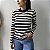 Blusa Listrada Manga Longa Fabí Azul - Imagem 1