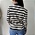Blusa Listrada Manga Longa Fabí Azul - Imagem 2