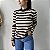 Blusa Listrada Manga Longa Fabí Marrom - Imagem 1