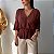 Blusa Ana Paula Cetim Marrom Claro - Imagem 1
