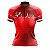 CAMISA CICLISMO FEMININA MOUNTAIN BIKE MANGA CURTA BATIMENTOS VERMELHO - Imagem 1