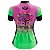 CAMISA CICLISMO FEMININA MOUNTAIN BIKE MANGA CURTA CORAÇÃO ROXO E VERDE UV+50 *SEM TROCA* - Imagem 2