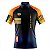 CAMISA CICLISMO MASCULINA MOUNTAIN BIKE MANGA CURTA LISTRADA PRETO E LARANJA - Imagem 1