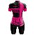 CONJUNTO CICLISMO FEMININO BERMUDA FORRO ESPUMA RESPEITE CICLISTA ROSA COM MANGUITO - Imagem 2