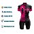 CONJUNTO CICLISMO FEMININO BERMUDA FORRO ESPUMA RESPEITE CICLISTA ROSA COM MANGUITO - Imagem 5