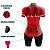 CONJUNTO CICLISMO FEMININO BERMUDA FORRO ESPUMA BATIMENTOS VERMELHO COM MANGUITO - Imagem 6