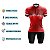 CONJUNTO CICLISMO FEMININO BERMUDA FORRO ESPUMA BATIMENTOS VERMELHO COM MANGUITO - Imagem 5